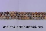 CAG8890 15.5 inches 4mm round matte crazy lace agate beads