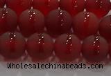 CAG8902 15.5 inches 8mm round matte red agate beads wholesale