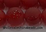 CAG8910 15.5 inches 12mm round matte red agate beads wholesale