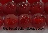 CAG8914 15.5 inches 8mm round matte red agate beads wholesale