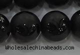 CAG8928 15.5 inches 12mm round matte black agate beads wholesale