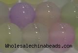 CAG8934 15.5 inches 12mm round matte colorful agate beads wholesale