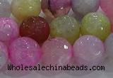 CAG8950 15.5 inches 10mm faceted round fire crackle agate beads