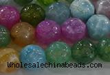 CAG8957 15.5 inches 10mm faceted round fire crackle agate beads