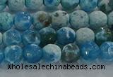 CAG9000 15.5 inches 6mm faceted round fire crackle agate beads