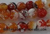 CAG9015 15.5 inches 8mm faceted round fire crackle agate beads