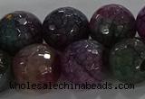 CAG9026 15.5 inches 16mm faceted round fire crackle agate beads