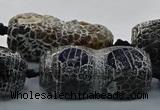 CAG9072 15.5 inches 16*40mm peanut-shaped fire crackle agate beads