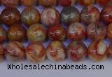 CAG9100 15.5 inches 4mm round red crazy lace agate beads