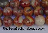 CAG9102 15.5 inches 8mm round red crazy lace agate beads