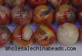 CAG9104 15.5 inches 12mm round red crazy lace agate beads