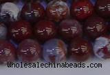 CAG9123 15.5 inches 10mm round red lightning agate beads