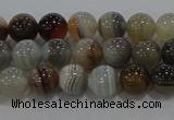 CAG9148 15.5 inches 6mm round line agate beads wholesale