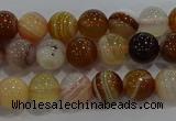 CAG9155 15.5 inches 6mm round line agate beads wholesale