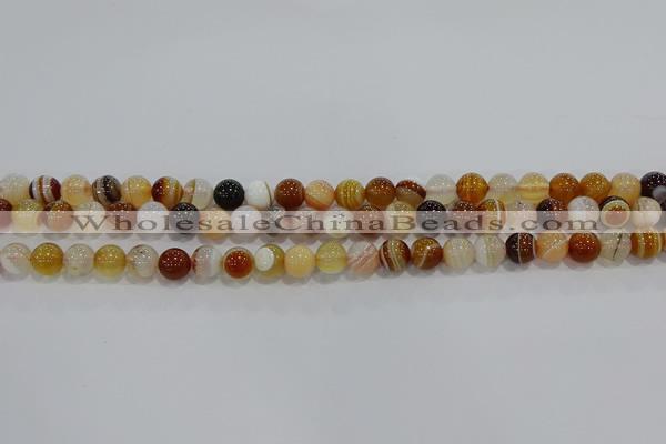 CAG9155 15.5 inches 6mm round line agate beads wholesale