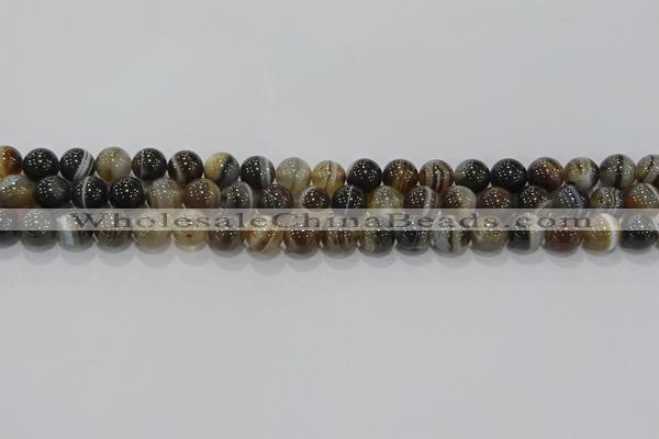 CAG9194 15.5 inches 8mm round line agate gemstone beads