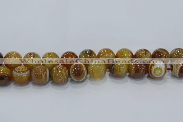 CAG9199 15.5 inches 18mm round line agate gemstone beads