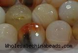 CAG9226 15.5 inches 16mm faceted round line agate beads wholesale