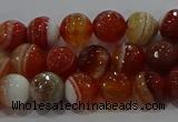 CAG9230 15.5 inches 6mm faceted round line agate beads wholesale