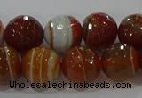 CAG9232 15.5 inches 10mm faceted round line agate beads wholesale