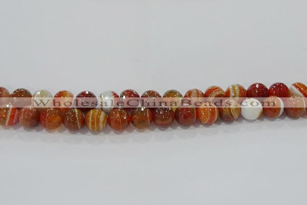 CAG9232 15.5 inches 10mm faceted round line agate beads wholesale