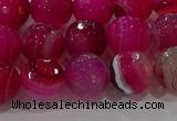 CAG9242 15.5 inches 10mm faceted round line agate beads wholesale