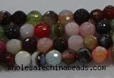 CAG9248 15.5 inches 4mm faceted round line agate beads wholesale