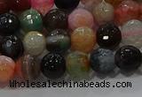 CAG9251 15.5 inches 10mm faceted round line agate beads wholesale