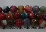 CAG9263 15.5 inches 6mm faceted round line agate beads wholesale