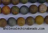 CAG9281 15.5 inches 6mm round matte ocean jasper beads wholesale