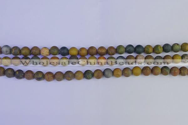 CAG9281 15.5 inches 6mm round matte ocean jasper beads wholesale