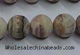 CAG9294 15.5 inches 12mm round matte Mexican crazy lace agate beads