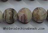 CAG9295 15.5 inches 14mm round matte Mexican crazy lace agate beads