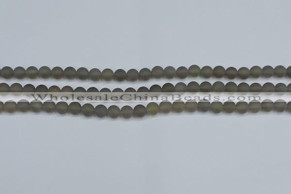 CAG9311 15.5 inches 6mm round matte grey agate beads wholesale