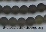 CAG9312 15.5 inches 8mm round matte grey agate beads wholesale