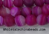 CAG9327 15.5 inches 8mm round matte line agate beads wholesale