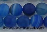 CAG9334 15.5 inches 12mm round matte line agate beads wholesale