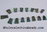 CAG9415 Top drilled 18*25mm - 22*32mm trapezoid ocean agate beads