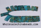 CAG9417 Top drilled 20*35mm - 20*45mm rectangle ocean agate beads