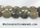 CAG9443 33*45mm - 35*48mm faceted octagonal chrysanthemum agate beads