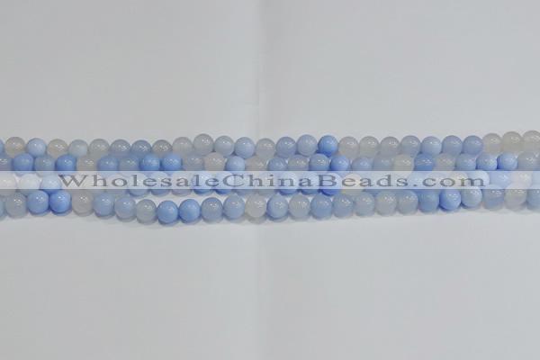 CAG9445 15.5 inches 4mm round blue agate beads wholesale