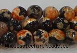 CAG9457 15.5 inches 8mm faceted round fire crackle agate beads