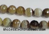 CAG946 16 inches 10mm faceted round madagascar agate gemstone beads