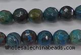 CAG9481 15.5 inches 6mm faceted round blue crazy lace agate beads