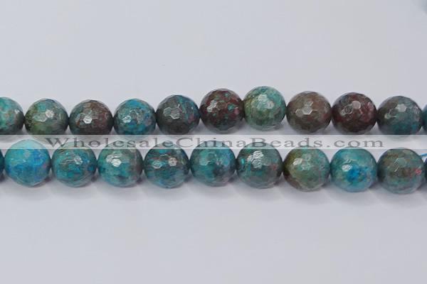 CAG9487 15.5 inches 18mm faceted round blue crazy lace agate beads