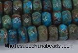 CAG9504 15.5 inches 5*8mm faceted rondelle blue crazy lace agate beads