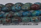 CAG9510 15.5 inches 5*8mm rice blue crazy lace agate beads