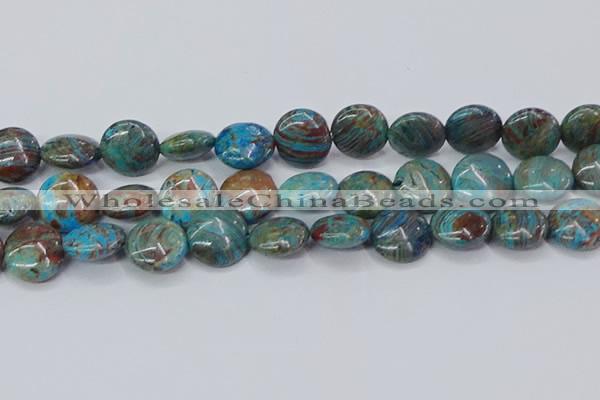 CAG9517 15.5 inches 18mm flat round blue crazy lace agate beads