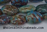 CAG9522 15.5 inches 13*18mm oval blue crazy lace agate beads