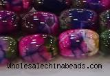 CAG9548 15.5 inches 13*18mm drum dragon veins agate beads